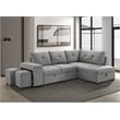 Coaster Roanne Transitional Upholstered Fabric Sleeper Sectional Sofa in Gray
