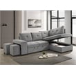 Coaster Roanne Transitional Upholstered Fabric Sleeper Sectional Sofa in Gray