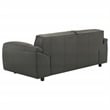 Coaster Buxton Contemporary Padded Top Grain Leather Loveseat in Graphite Gray