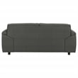 Coaster Buxton Contemporary Padded Top Grain Leather Loveseat in Graphite Gray