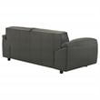 Coaster Buxton Contemporary Padded Top Grain Leather Loveseat in Graphite Gray