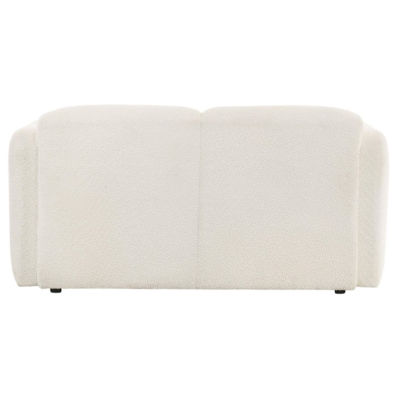 Coaster Dorset Contemporary Upholstered Fabric Round Track Arm Loveseat in White