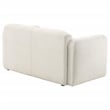 Coaster Dorset Contemporary Upholstered Fabric Round Track Arm Loveseat in White