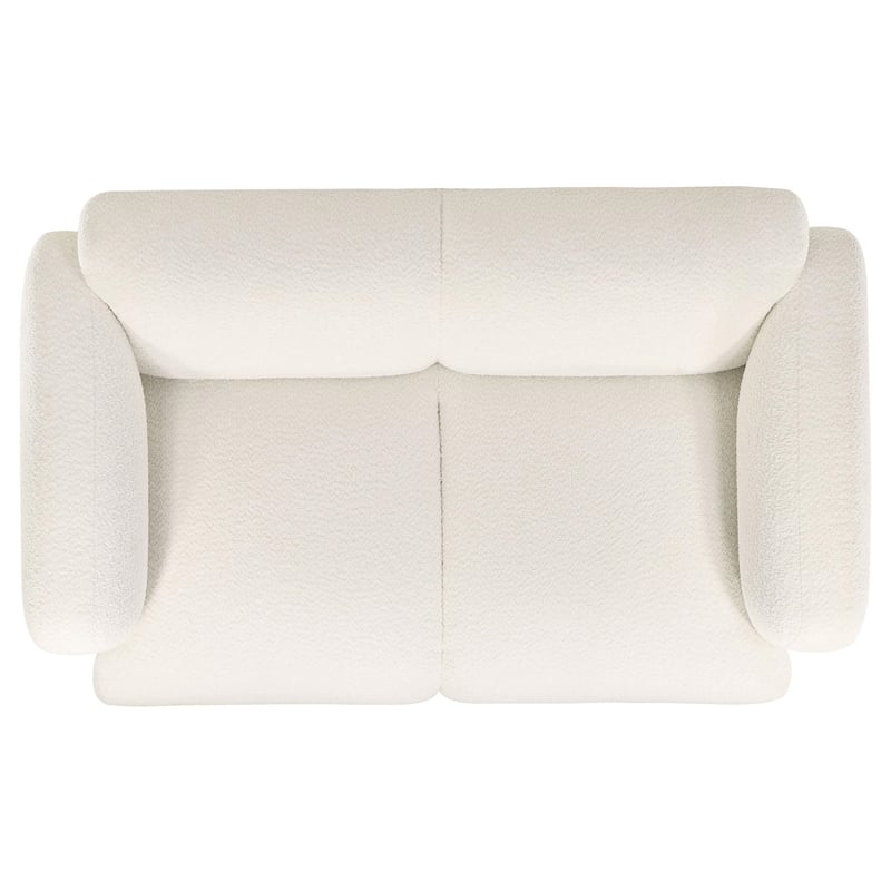 Coaster Dorset Contemporary Upholstered Fabric Round Track Arm Loveseat in White