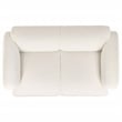 Coaster Dorset Contemporary Upholstered Fabric Round Track Arm Loveseat in White