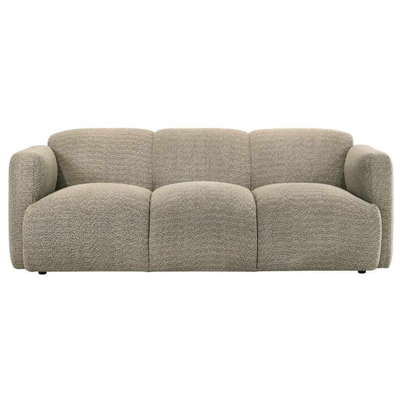 Coaster Dorset Contemporary Upholstered Fabric Round Track Arm Sofa in Brown