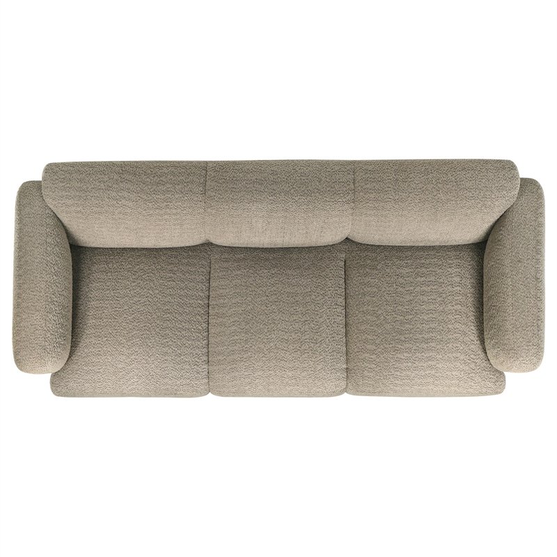 Coaster Dorset Contemporary Upholstered Fabric Round Track Arm Sofa in Brown