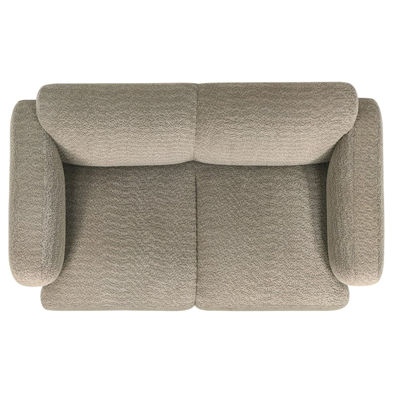 Coaster Dorset Contemporary Upholstered Fabric Round Track Arm Loveseat in Brown