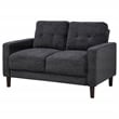 Coaster Bowen II Transitional Tufted Fabric Track Arm Loveseat in Steel Gray
