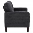 Coaster Bowen II Transitional Tufted Fabric Track Arm Loveseat in Steel Gray