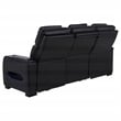 Coaster Zuma Upholstered Faux Leather Dual Power Reclining LED Sofa in Black