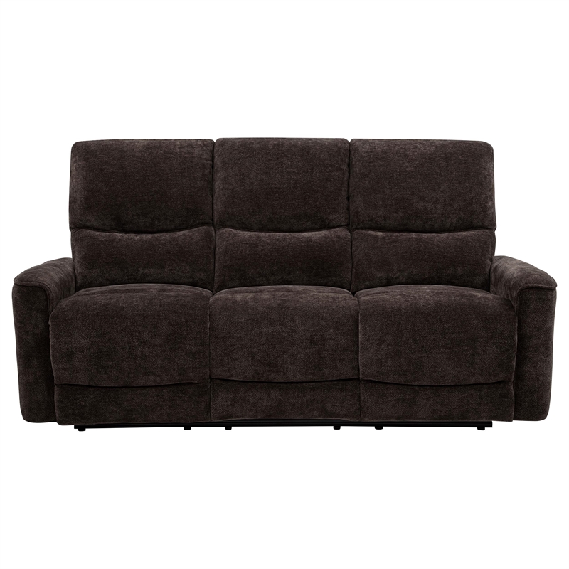 Coaster Navarro Upholstered Chenille Reclining Sofa in Dark Brown
