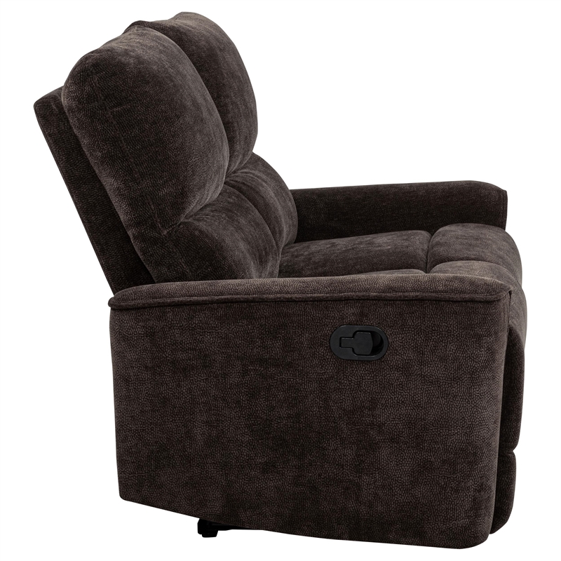 Coaster Navarro Upholstered Chenille Reclining Loveseat in Dark Brown