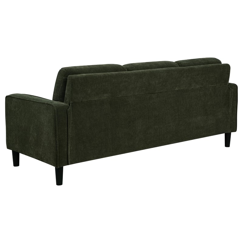 Coaster Ruth Transitional Upholstered Fabric Track Arm Sofa in Matcha Green