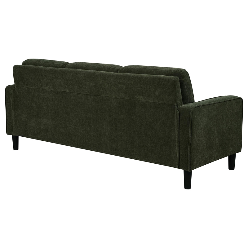Coaster Ruth Transitional Upholstered Fabric Track Arm Sofa in Matcha Green
