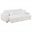 Coaster Jacana Channel Tufted Fabric Dual Power Chaise Sofa in Ivory White