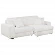 Coaster Jacana Channel Tufted Fabric Dual Power Chaise Sofa in Ivory White