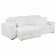 Coaster Jacana Channel Tufted Fabric Dual Power Chaise Sofa in Ivory White