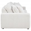 Coaster Jacana Channel Tufted Fabric Dual Power Chaise Sofa in Ivory White