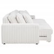Coaster Jacana Channel Tufted Fabric Dual Power Chaise Sofa in Ivory White