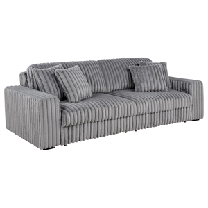 Coaster Jacana Channel Tufted Fabric Dual Power Chaise Sofa in Gray