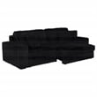Coaster Jacana Channel Tufted Fabric Dual Power Chaise Sofa in Black