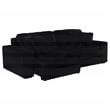 Coaster Jacana Channel Tufted Fabric Dual Power Chaise Sofa in Black