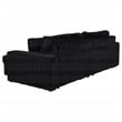Coaster Jacana Channel Tufted Fabric Dual Power Chaise Sofa in Black