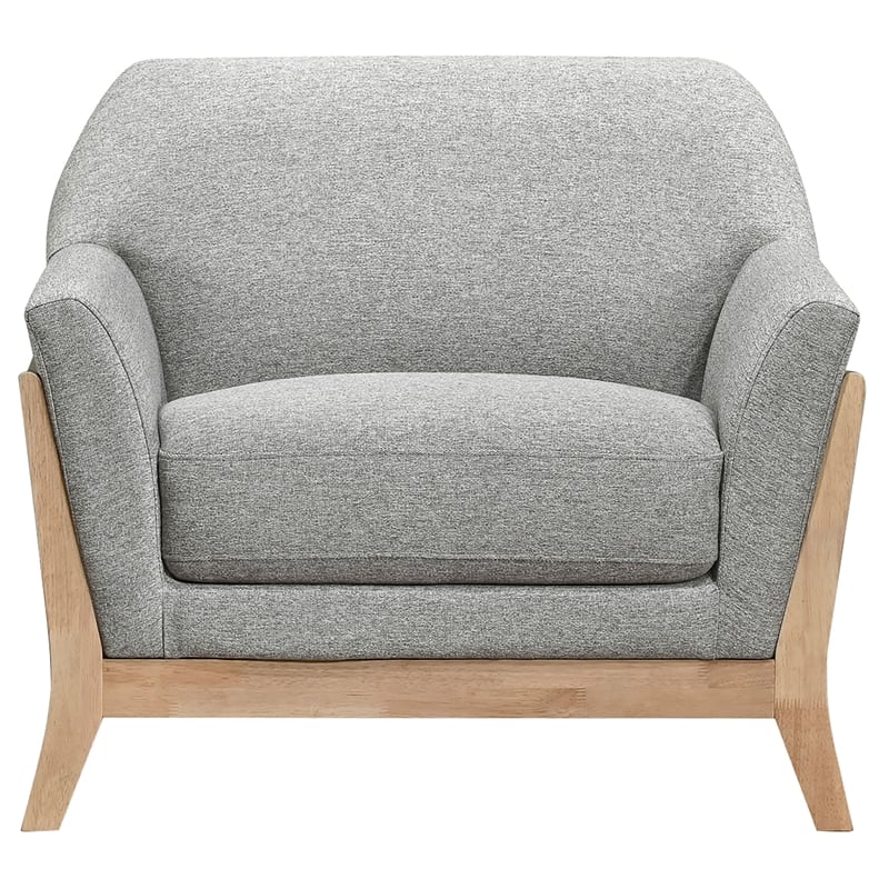Coaster Vaughn Mid-Century Modern Fabric Flared Arm Accent Chair in Gray/Blonde