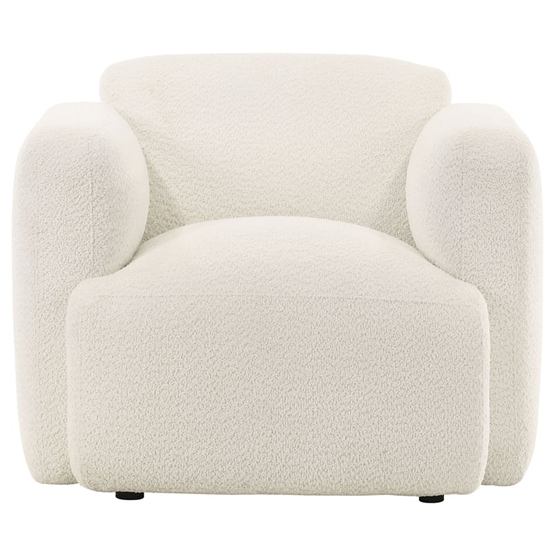 Coaster Dorset Contemporary Upholstered Fabric Track Arm Accent Chair in White