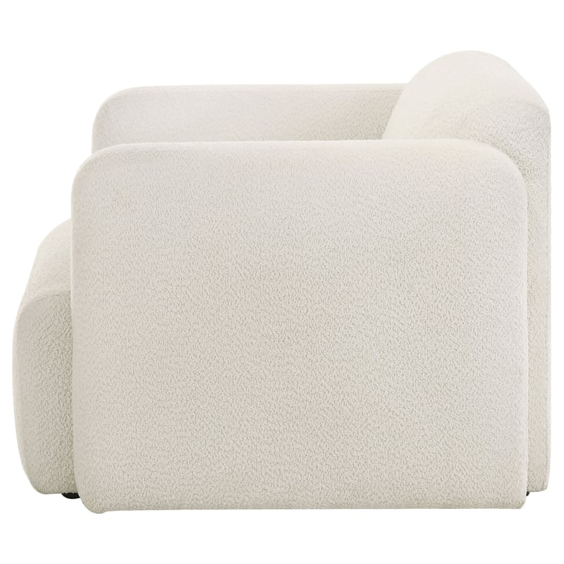 Coaster Dorset Contemporary Upholstered Fabric Track Arm Accent Chair in White