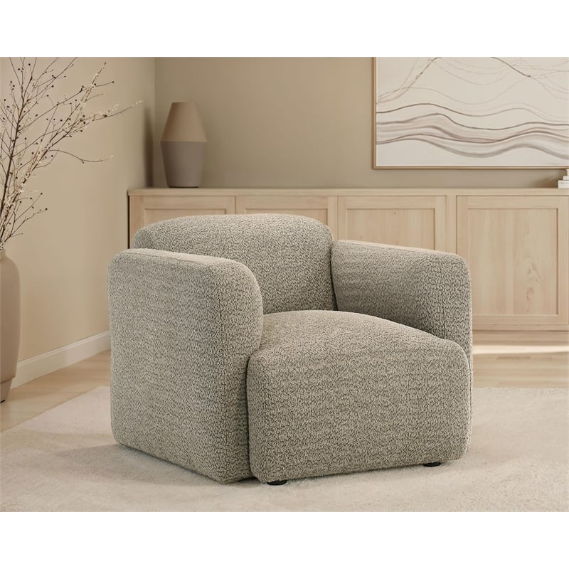 Coaster Dorset Contemporary Upholstered Fabric Track Arm Accent Chair in Brown
