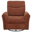 Coaster Adler Upholstered Fabric Power Swivel Glider Recliner in Rust