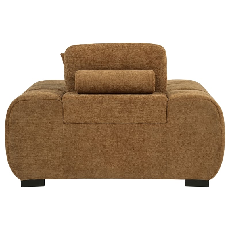 Coaster Octavia Contemporary Upholstered Fabric Track Arm Accent Chair in Amber