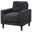 Coaster Bowen II Transitional Tufted Fabric Track Arm Accent Chair in Steel Gray