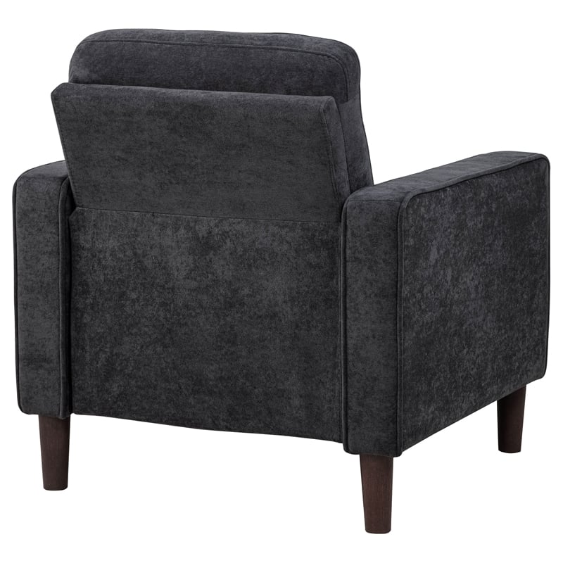 Coaster Bowen II Transitional Tufted Fabric Track Arm Accent Chair in Steel Gray