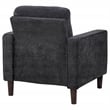 Coaster Bowen II Transitional Tufted Fabric Track Arm Accent Chair in Steel Gray