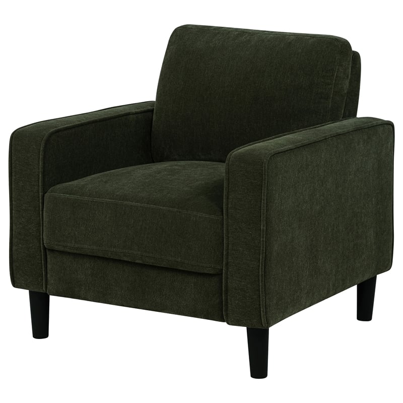 Coaster Ruth Transitional Fabric Track Arm Accent Chair in Matcha Green
