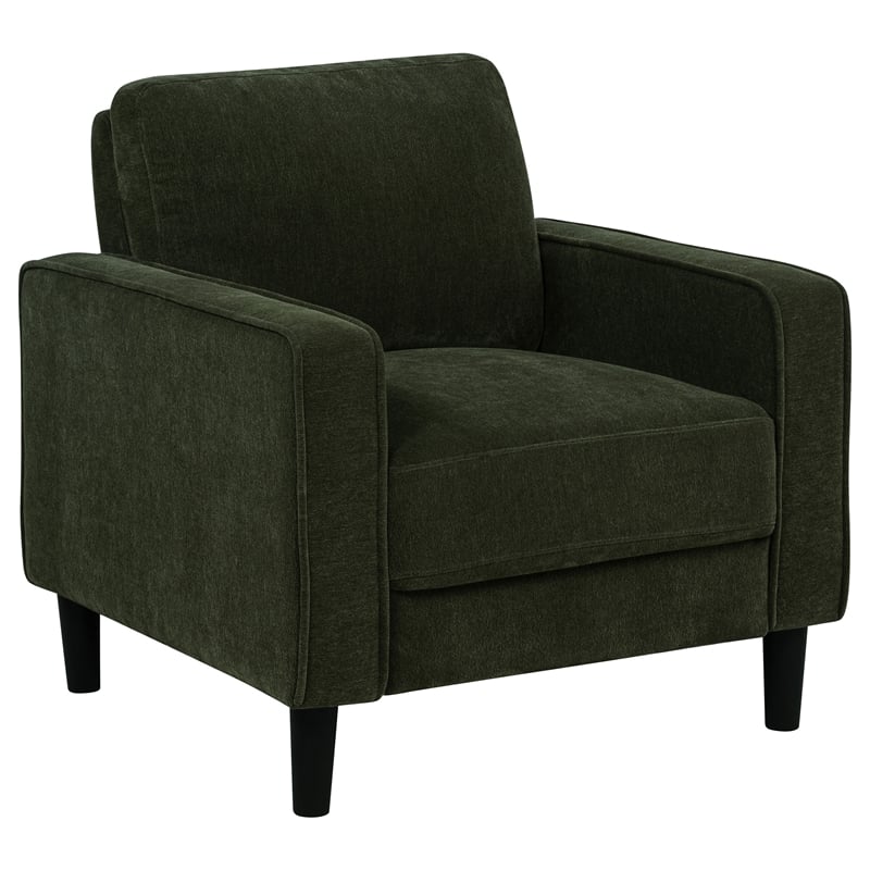 Coaster Ruth Transitional Fabric Track Arm Accent Chair in Matcha Green