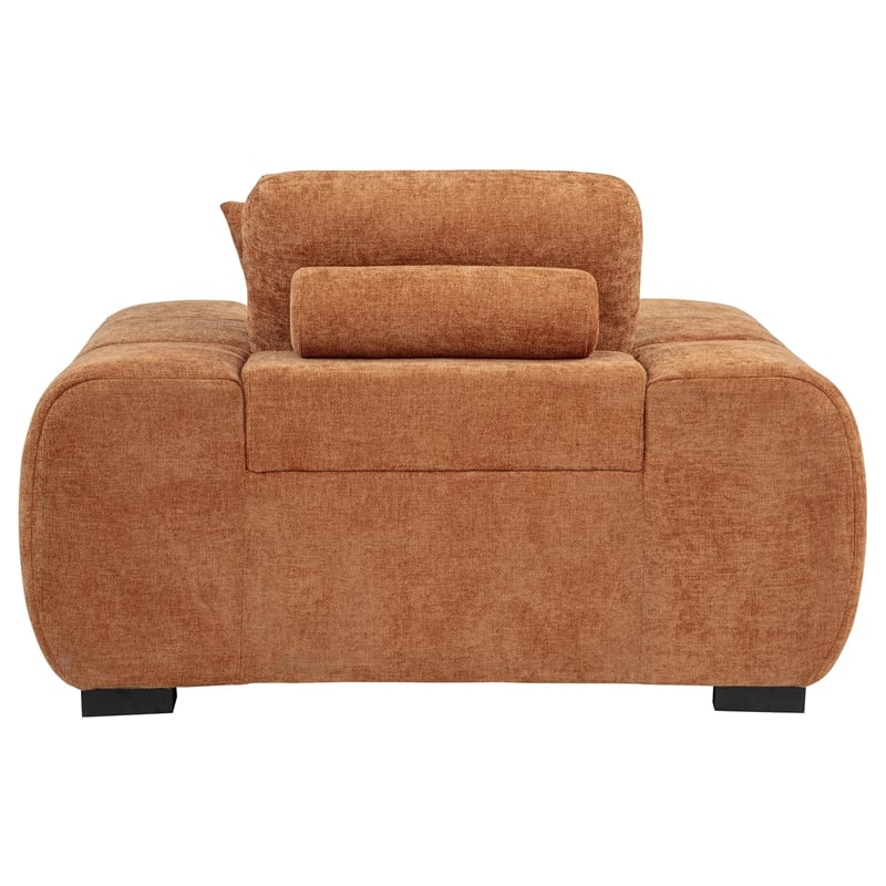 Coaster Octavia Contemporary Fabric Track Arm Accent Chair in Orange