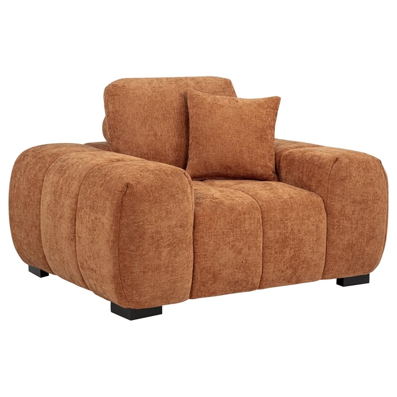 Coaster Octavia Contemporary Fabric Track Arm Accent Chair in Orange