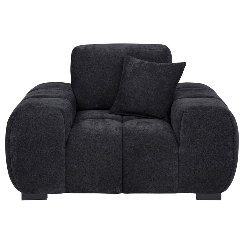 Coaster Octavia Contemporary Upholstered Fabric Track Arm Accent Chair in Black