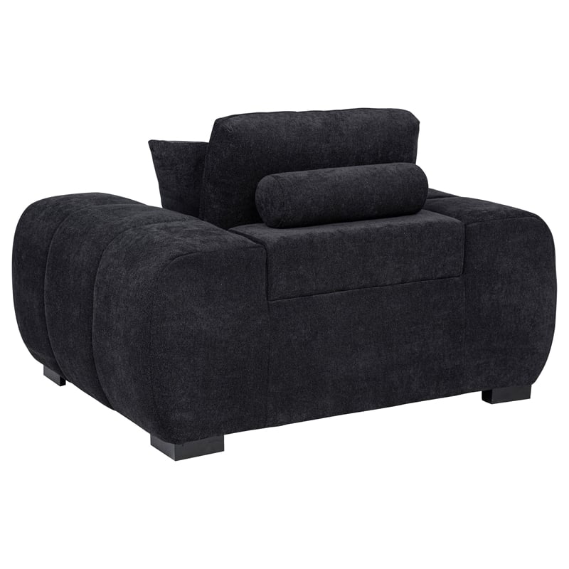 Coaster Octavia Contemporary Upholstered Fabric Track Arm Accent Chair in Black