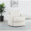 Coaster Sarco Transitional Corduroy Fabric Swivel Accent Arm Chair in Ivory