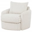 Coaster Sarco Transitional Corduroy Fabric Swivel Accent Arm Chair in Ivory