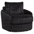 Coaster Sarco Transitional Corduroy Fabric Swivel Accent Arm Chair in Black