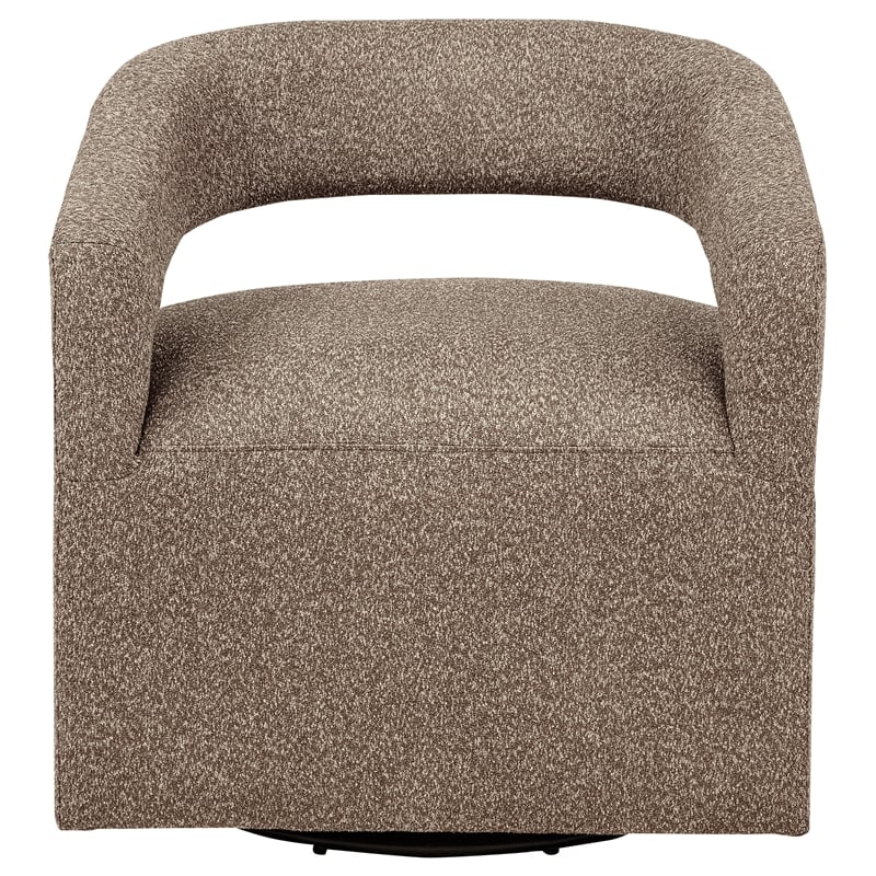 Coaster Westhill Contemporary Fabric Swivel Accent Chair in Rocky Road Brown