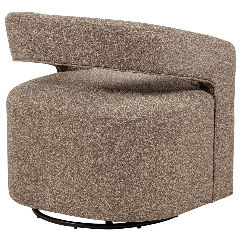 Coaster Westhill Contemporary Fabric Swivel Accent Chair in Rocky Road Brown