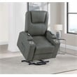 Coaster Armstrong Transitional Faux Leather Power Lift Massage Recliner in Gray