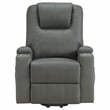 Coaster Armstrong Transitional Faux Leather Power Lift Massage Recliner in Gray